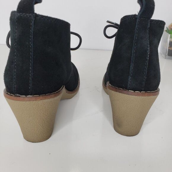 Sonoma Black Suede Leather Wedge Booties Size 6 - Picture 10 of 15